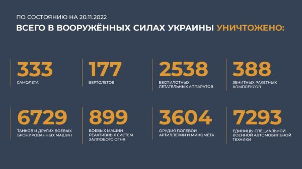 Спецоперация на Украине: главное к 20 ноября 